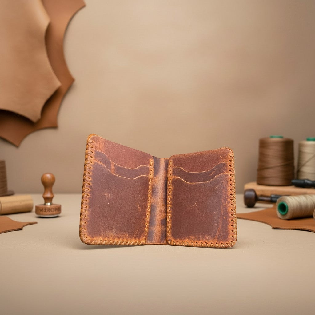 El Yapımı Minimalist Deri Cüzdan